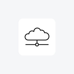 Cloud, network, fully editable vector icon

