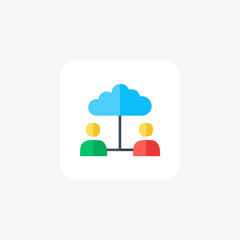 Cloud, computing, fully editable vector icon

