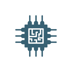 computer chip icons. Filled computer chip, chip icon from computer and tech collection. Flat glyph vector isolated on white background. Editable computer chip symbol can be used web and mobile