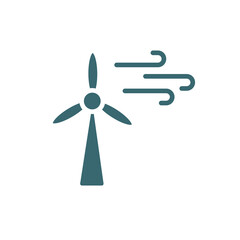 wind energy icon. Filled wind energy, eco icon from ecology collection. Flat glyph vector isolated on white background. Editable wind energy symbol can be used web and mobile