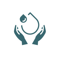 save water icon. Filled save water, ecology icon from ecology collection. Flat glyph vector isolated on white background. Editable save water symbol can be used web and mobile