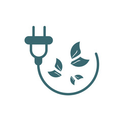 eco energy power icon. Filled eco energy power, ecology icon from ecology collection. Flat glyph vector isolated on white background. Editable eco energy power symbol can be used web and mobile