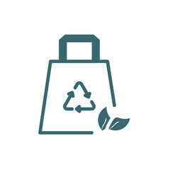 recycled bag icon. Filled recycled bag, recycle icon from ecology collection. Flat glyph vector isolated on white background. Editable recycled bag symbol can be used web and mobile