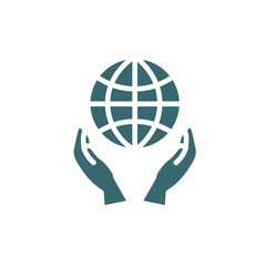 save the earth icon. Filled save the earth, environment icon from ecology collection. Flat glyph vector isolated on white background. Editable save the earth symbol can be used web and mobile