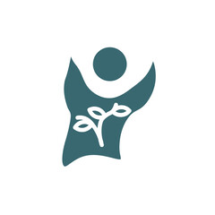 eco volunteer icon. Filled eco volunteer, hand icon from ecology collection. Flat glyph vector isolated on white background. Editable eco volunteer symbol can be used web and mobile