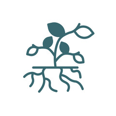 plant and root icon. Filled plant and root, plant icon from ecology collection. Flat glyph vector isolated on white background. Editable plant and root symbol can be used web and mobile