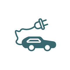 eco energy car icon. Filled eco energy car, energy icon from ecology collection. Flat glyph vector isolated on white background. Editable eco energy car symbol can be used web and mobile