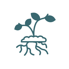 growing plant icon. Filled growing plant, leaf icon from ecology collection. Flat glyph vector isolated on white background. Editable growing plant symbol can be used web and mobile