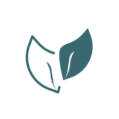 two leaves icon. Filled two leaves, natural icon from ecology collection. Flat glyph vector isolated on white background. Editable two leaves symbol can be used web and mobile