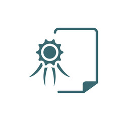 diploma with seal icon. filled diploma with seal, diploma icon from education collection. flat glyph vector isolated on white background. Editable diploma with seal symbol can be used web and mobile