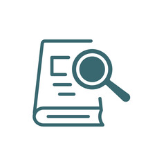 book and magnifier icon. filled book and magnifier, book icon from education collection. flat glyph vector isolated on white background. Editable book and magnifier symbol can be used web and mobile