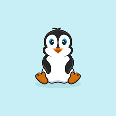 Cute Penguin Logo Design Illustrator