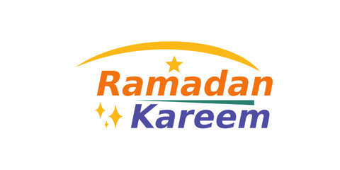 Ramadan kareem typography with stars and moon