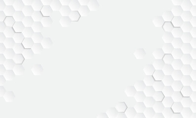 White grey geometric hexagon abstract texture soft light wallpaper modern. Vector design.