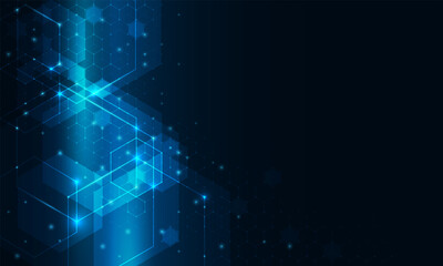 Abstract background consisting of set of hexagonal cells. Modern innovation communication technology business background. Background illustration vector.