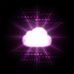 Glowing cloud technology and communication innovation. Vector design.