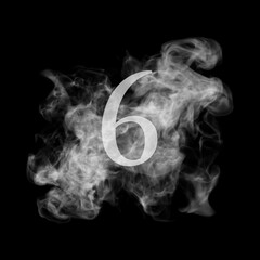 Smoke effect number gray color on black background, design for your business