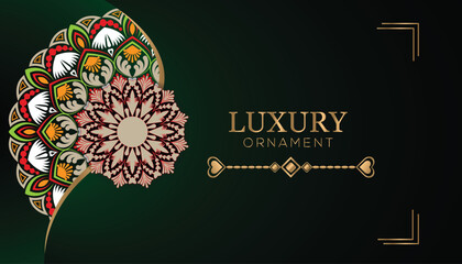Golden mandala luxury ornamental design background
