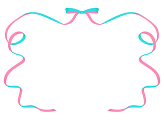 くるくるリボンのフレーム背景