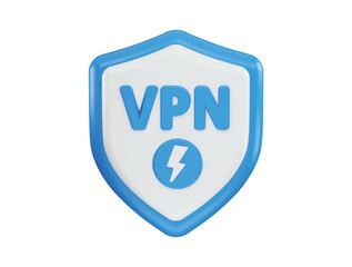 VPN icon 3d rendering vector illustration