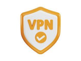 VPN icon 3d rendering vector illustration