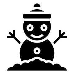 snowman glyph icon,linear,outline,graphic,illustration
