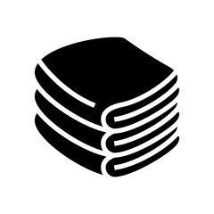 towel bathroom interior glyph icon vector illustration