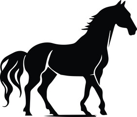 Horse Silhouette Logo Monochrome Design Style
