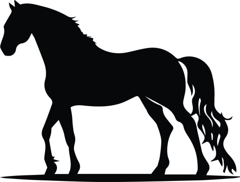 Horse Silhouette Logo Monochrome Design Style
