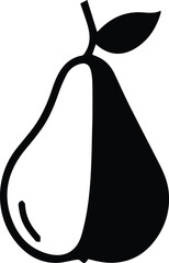 Pear Logo Monochrome Design Style
