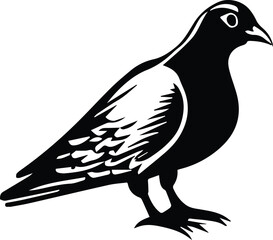 Pigeon Logo Monochrome Design Style
