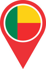 Fototapeta premium Benin flag pin map 2023031380