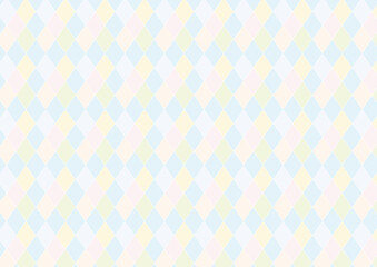 やわらかいシャーベットカラー　ダイヤ柄パターン　背景素材