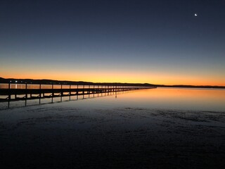 Naklejka na ściany i meble Sunset Over the Sea at Long Jetty, Central Coast, New South Wales, Australia 