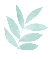 Watercolor spring leaf branch