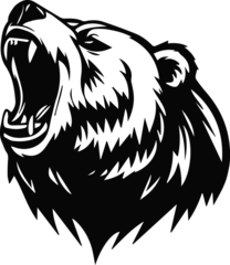 Foto op Aluminium Grizzly Bear Monogram Logo Monochrome Design Style  © FileSource