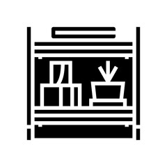 shelf bathroom interior glyph icon vector illustration