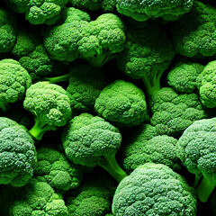 Broccoli florets seamless food background.
