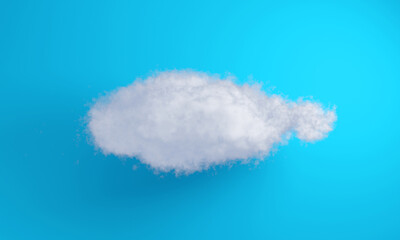 Obraz na płótnie Canvas Cloud on Blue sky background, Ladder of Success Concept, 3D rendering