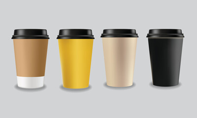 Realistic coffee cup with Vector Design 