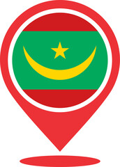 Mauritania flag pin map  2023031389