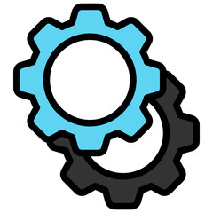 gear flat icon,linear,outline,graphic,illustration