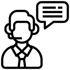 customer support line icon,linear,outline,graphic,illustration