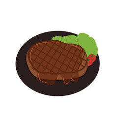 Steak Illustration. food. Meat Dish.