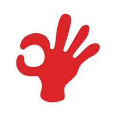 OKのハンドサイン_赤ベタ