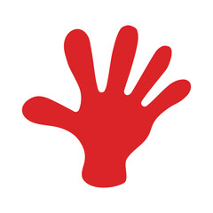 手を広げるハンドサイン_赤ベタ