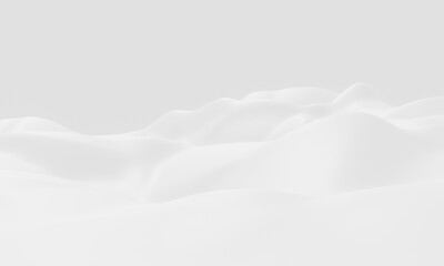 3D snow mountain. White  terrain. Cold environment.