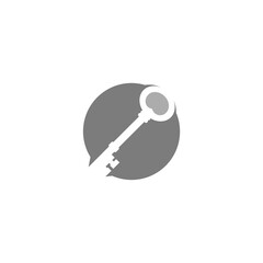 Old key logo icon isolated on white background