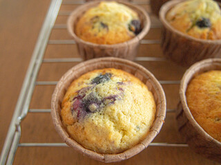 お菓子作り　ブルーベリーマフィン
