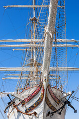 Bowsprit on an old beautiful sailing ship